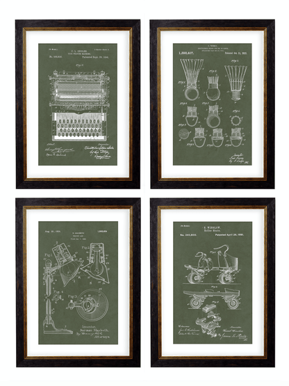 Victorian Patent Designs, Prints of Vintage Blueprints - 1900s Artwork Print. Framed Wall Art PictureVintage Frog T/APictures & Prints
