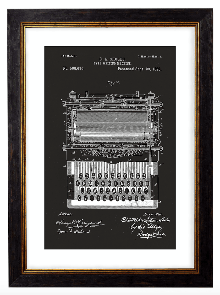 Victorian Patent Designs, Prints of Vintage Blueprints - 1900s Artwork Print. Framed Wall Art PictureVintage Frog T/APictures & Prints