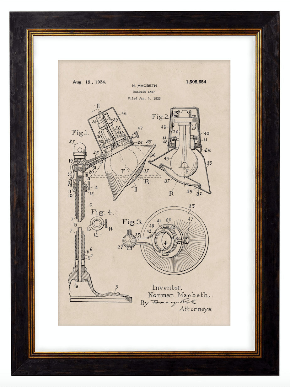 Victorian Patent Designs, Prints of Vintage Blueprints - 1900s Artwork Print. Framed Wall Art PictureVintage Frog T/APictures & Prints