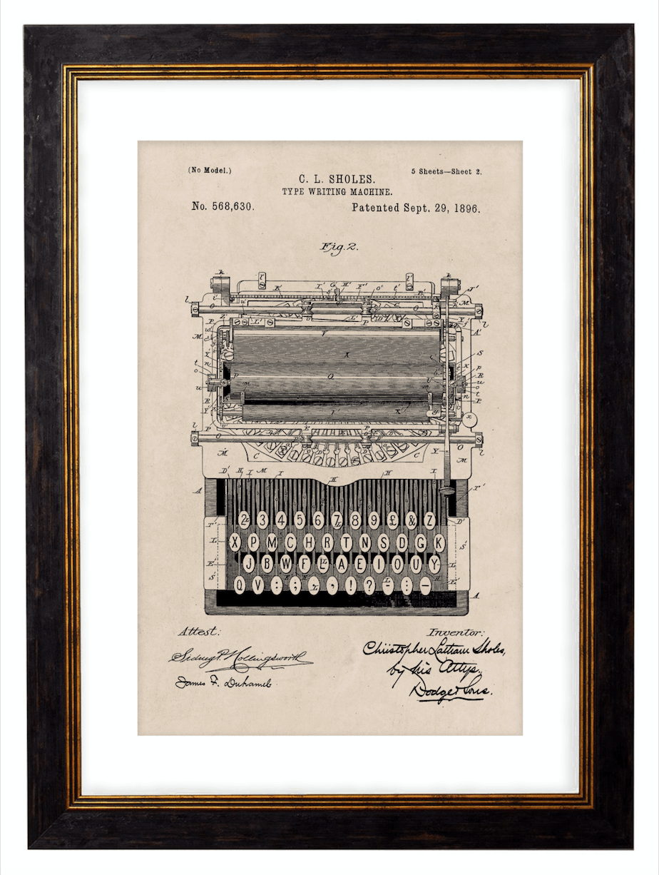 Victorian Patent Designs, Prints of Vintage Blueprints - 1900s Artwork Print. Framed Wall Art PictureVintage Frog T/APictures & Prints