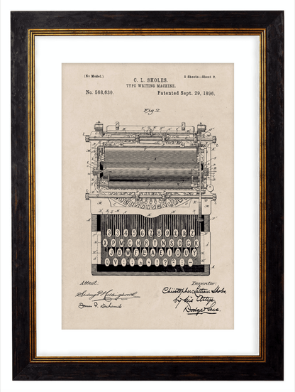 Victorian Patent Designs, Prints of Vintage Blueprints - 1900s Artwork Print. Framed Wall Art PictureVintage Frog T/APictures & Prints