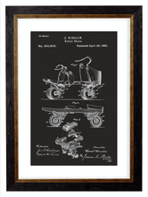 Load image into Gallery viewer, Victorian Roller Skate Patent Design, Print of Vintage Illustrated Roller Skate - 1900s Artwork Print. Framed Wall Art PictureVintage Frog T/APictures &amp; Prints
