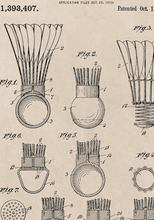 Load image into Gallery viewer, Victorian Shuttlecock Patent Design, Print of Vintage Illustrated Shuttlecock - 1900s Artwork Print. Framed Wall Art PictureVintage Frog T/APictures &amp; Prints
