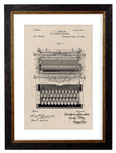 Load image into Gallery viewer, Victorian Typewriter Patent Design, Print of Vintage Typewriter Blueprint - 1900s Artwork Print. Framed Wall Art PictureVintage Frog T/APictures &amp; Prints
