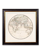 Load image into Gallery viewer, World Map Hemisphere Prints - Referenced From The Work of an 1800s CartographerVintage Frog T/APictures &amp; Prints
