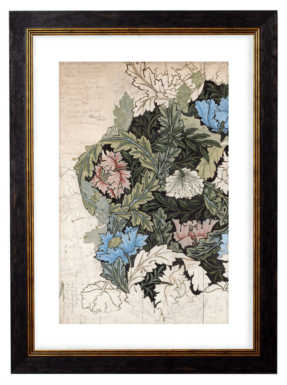 Wreath - William Morris Pattern Artwork Print. Framed Wall Art PictureVintage Frog T/APictures & Prints